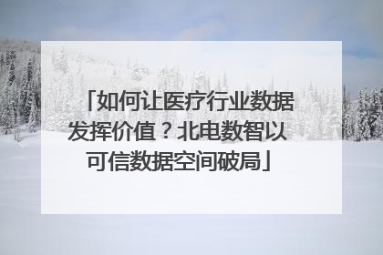 如何让医疗行业数据发挥价值？北电数智以可信数据空间破局