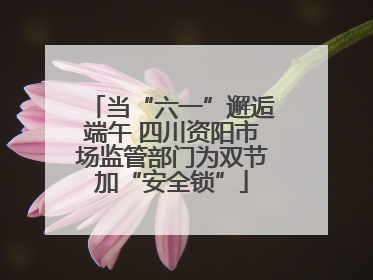 当“六一”邂逅端午 四川资阳市场监管部门为双节加“安全锁”