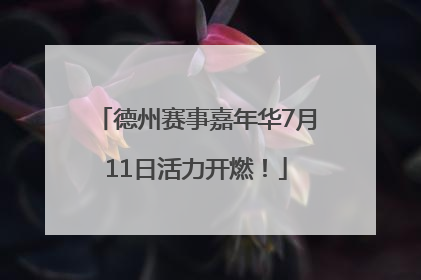 德州赛事嘉年华7月11日活力开燃！