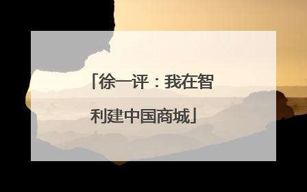 徐一评：我在智利建中国商城