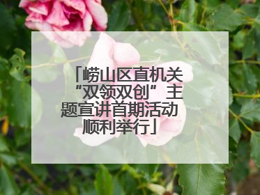 崂山区直机关“双领双创”主题宣讲首期活动顺利举行