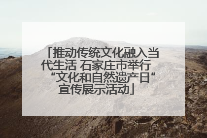 推动传统文化融入当代生活 石家庄市举行“文化和自然遗产日”宣传展示活动