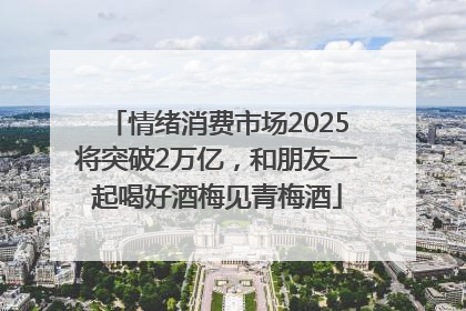 情绪消费市场2025将突破2万亿，和朋友一起喝好酒梅见青梅酒