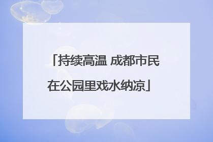 持续高温 成都市民在公园里戏水纳凉