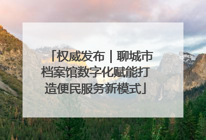 权威发布｜聊城市档案馆数字化赋能打造便民服务新模式