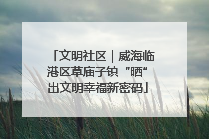 文明社区｜威海临港区草庙子镇“晒”出文明幸福新密码