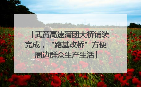 武黄高速蒲团大桥铺装完成，“路基改桥”方便周边群众生产生活