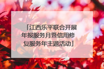 江西乐平联合开展年报服务月暨信用修复服务年主题活动