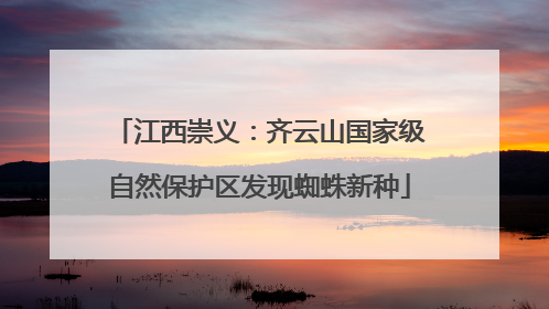 江西崇义：齐云山国家级自然保护区发现蜘蛛新种