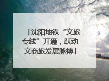 沈阳地铁“文旅专线”开通，跃动文商旅发展脉搏