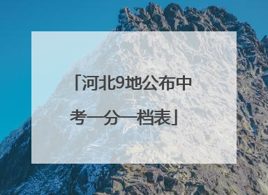 河北9地公布中考一分一档表