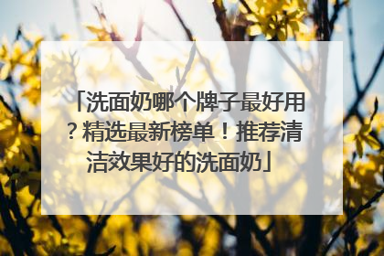 洗面奶哪个牌子最好用？精选最新榜单！推荐清洁效果好的洗面奶