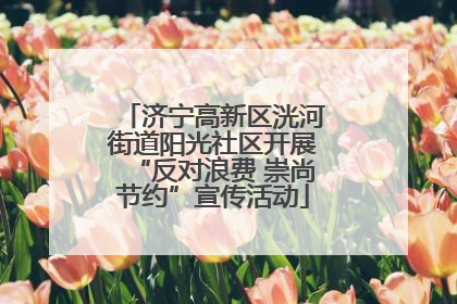 济宁高新区洸河街道阳光社区开展“反对浪费 崇尚节约”宣传活动