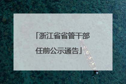 浙江省省管干部任前公示通告