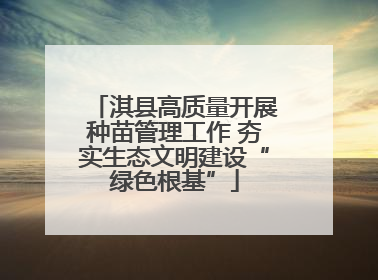 淇县高质量开展种苗管理工作 夯实生态文明建设“绿色根基”
