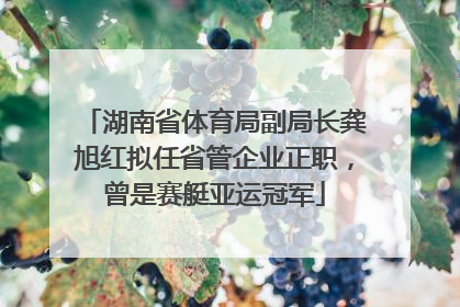 湖南省体育局副局长龚旭红拟任省管企业正职，曾是赛艇亚运冠军