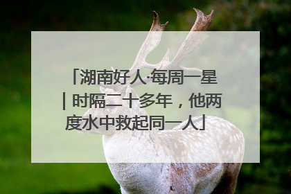 湖南好人·每周一星｜时隔二十多年，他两度水中救起同一人