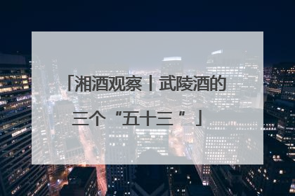 湘酒观察丨武陵酒的三个“五十三 ”