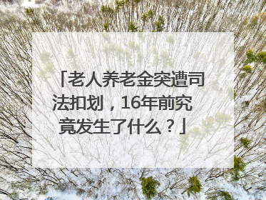老人养老金突遭司法扣划，16年前究竟发生了什么？