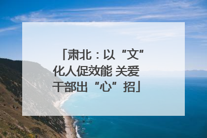 肃北：以“文”化人促效能 关爱干部出“心”招