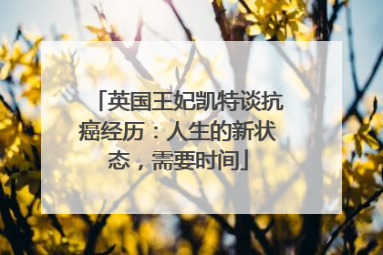 英国王妃凯特谈抗癌经历：人生的新状态，需要时间