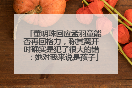 董明珠回应孟羽童能否再回格力，称其离开时确实是犯了很大的错：她对我来说是孩子