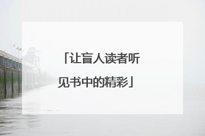 让盲人读者听见书中的精彩