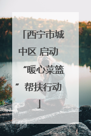 西宁市城中区 启动“暖心菜篮”帮扶行动