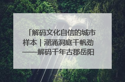 解码文化自信的城市样本｜潮涌洞庭千帆劲——解码千年古郡岳阳的文化自信样本