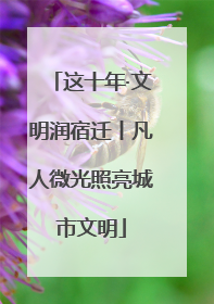 这十年·文明润宿迁丨凡人微光照亮城市文明
