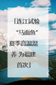 连江试验“马面鱼”夏季高温混养 为福建首次