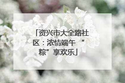资兴市大全路社区：浓情端午 “粽”享欢乐