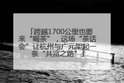跨越1700公里也要来“喝茶”，这场“茶话会”让杭州与广元架起一条“共富之路”