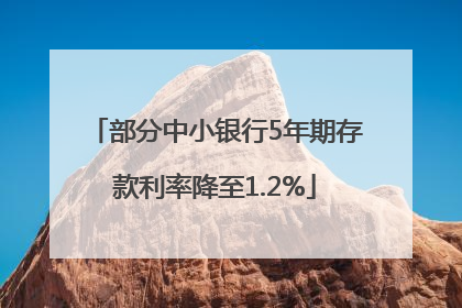 部分中小银行5年期存款利率降至1.2%