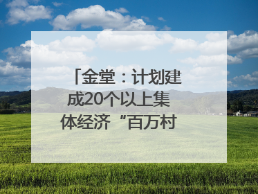 金堂：计划建成20个以上集体经济“百万村”｜成都县市新城高质量发展