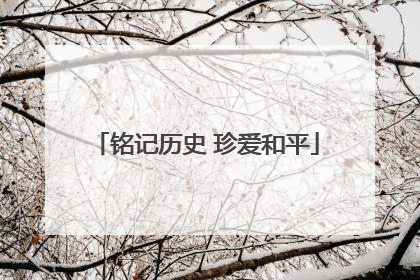 铭记历史 珍爱和平