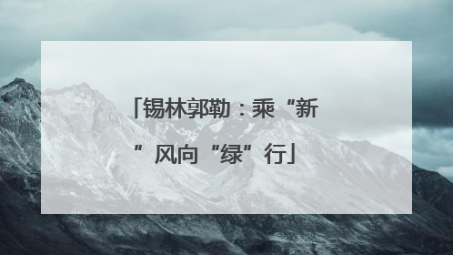 锡林郭勒：乘“新”风向“绿”行