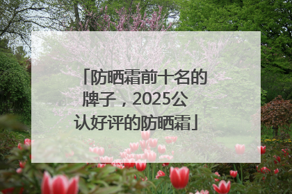 防晒霜前十名的牌子，2025公认好评的防晒霜
