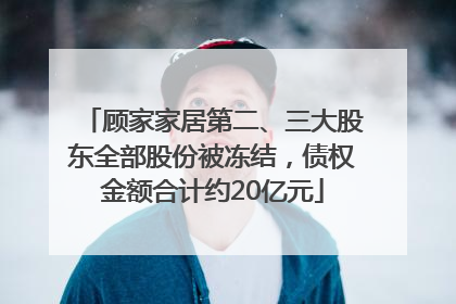顾家家居第二、三大股东全部股份被冻结，债权金额合计约20亿元