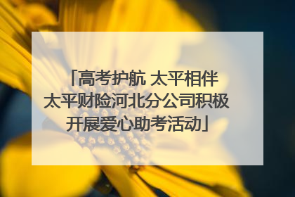 高考护航 太平相伴 太平财险河北分公司积极开展爱心助考活动