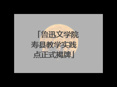 鲁迅文学院寿县教学实践点正式揭牌