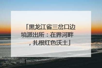 黑龙江省三岔口边境派出所：在界河畔，扎根红色沃土