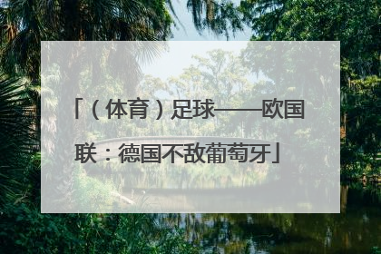 （体育）足球——欧国联：德国不敌葡萄牙