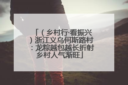 （乡村行·看振兴）浙江义乌何斯路村：龙粽越包越长折射乡村人气渐旺