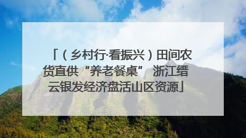 （乡村行·看振兴）田间农货直供“养老餐桌” 浙江缙云银发经济盘活山区资源