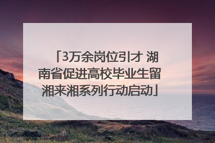 3万余岗位引才 湖南省促进高校毕业生留湘来湘系列行动启动
