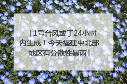 1号台风或于24小时内生成！今天福建中北部地区有分散性暴雨
