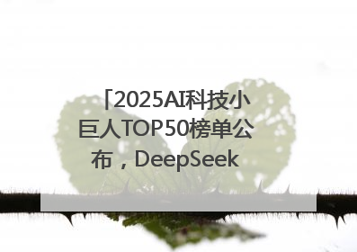 2025AI科技小巨人TOP50榜单公布，DeepSeek、宇树科技、蘑菇车联等企业荣誉上榜