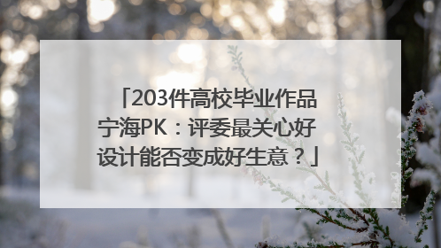 203件高校毕业作品宁海PK：评委最关心好设计能否变成好生意？