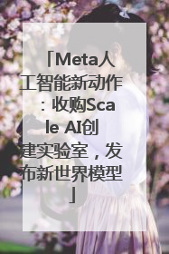 Meta人工智能新动作：收购Scale AI创建实验室，发布新世界模型